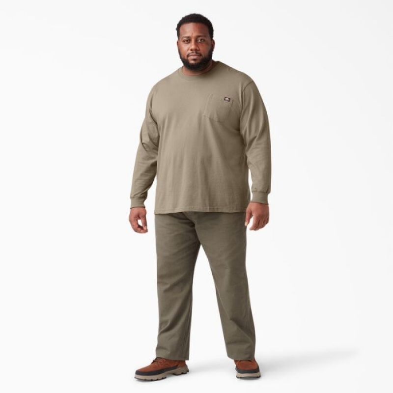 Dickies Heavyweight Long Sleeve Pocket T-Shirt Maro | YRJV5258