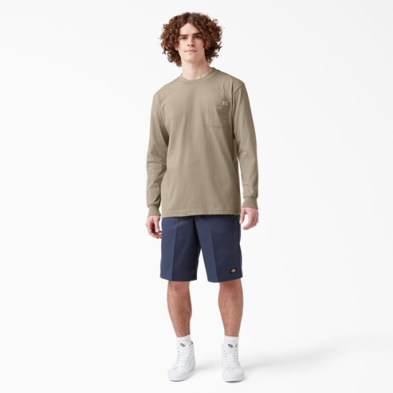 Dickies Heavyweight Long Sleeve Pocket T-Shirt Maro | YRJV5258
