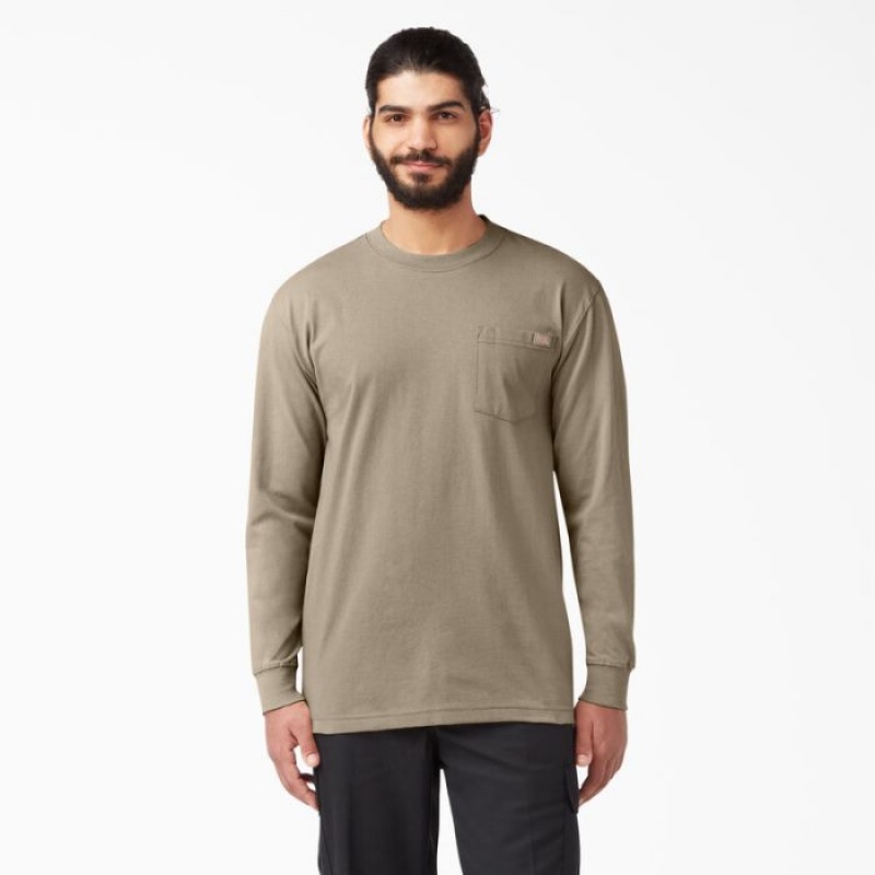 Dickies Heavyweight Long Sleeve Pocket T-Shirt Maro | YRJV5258