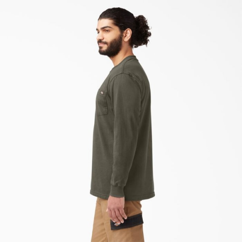 Dickies Heavyweight Long Sleeve Pocket T-Shirt Verzi | VUKJ2333