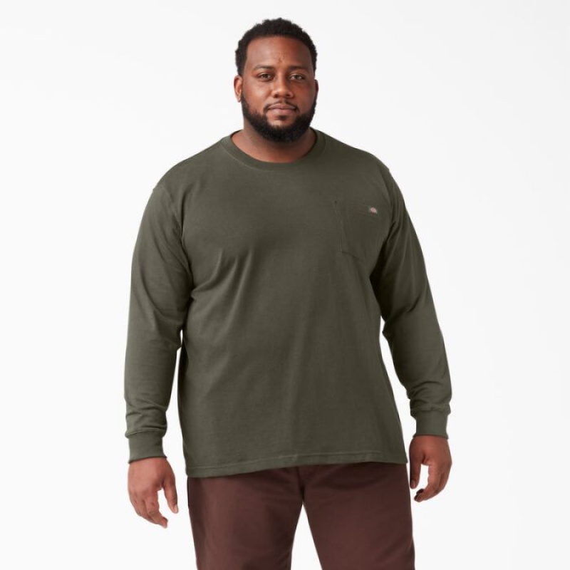 Dickies Heavyweight Long Sleeve Pocket T-Shirt Verzi | VUKJ2333