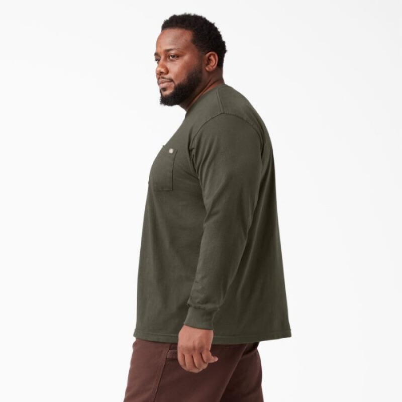 Dickies Heavyweight Long Sleeve Pocket T-Shirt Verzi | VUKJ2333