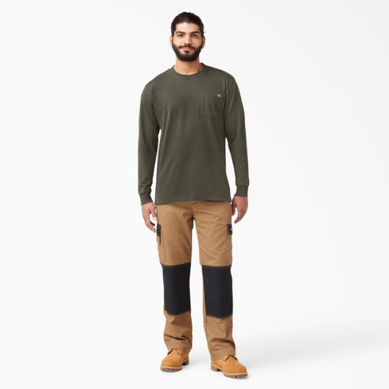 Dickies Heavyweight Long Sleeve Pocket T-Shirt Verzi | VUKJ2333