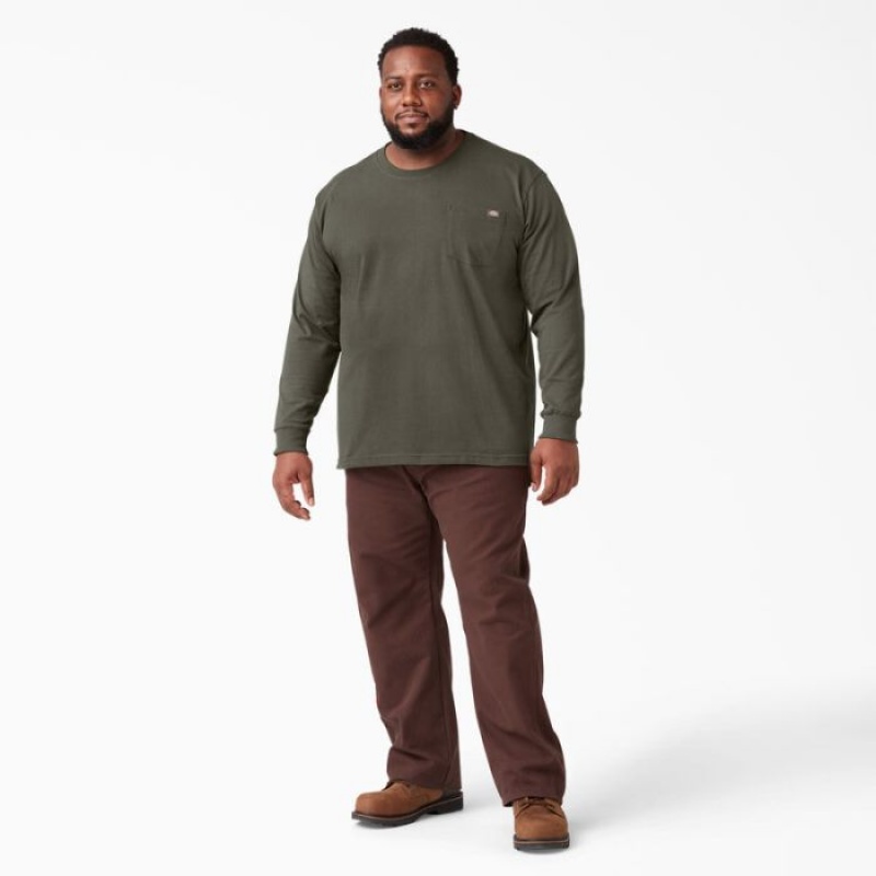 Dickies Heavyweight Long Sleeve Pocket T-Shirt Verzi | VUKJ2333