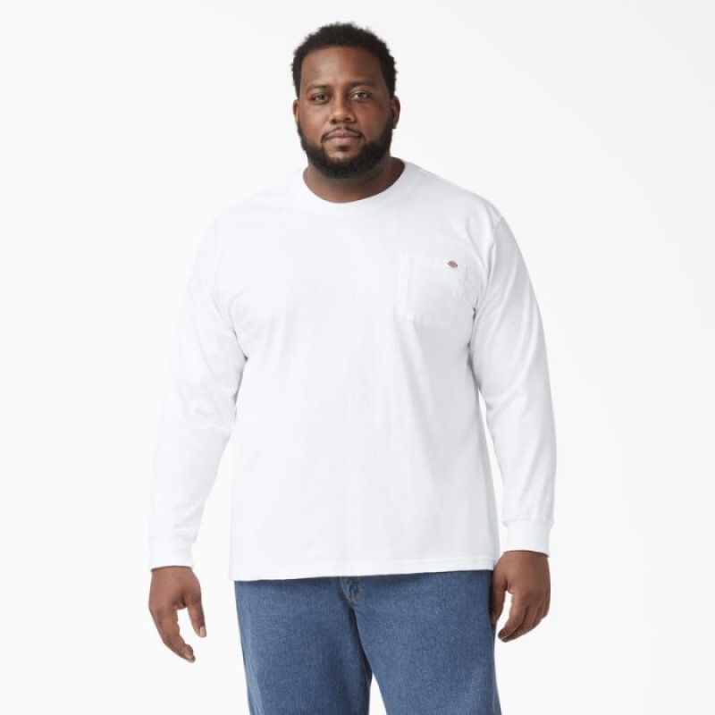 Dickies Heavyweight Long Sleeve Pocket T-Shirt Albi | AWIA7656