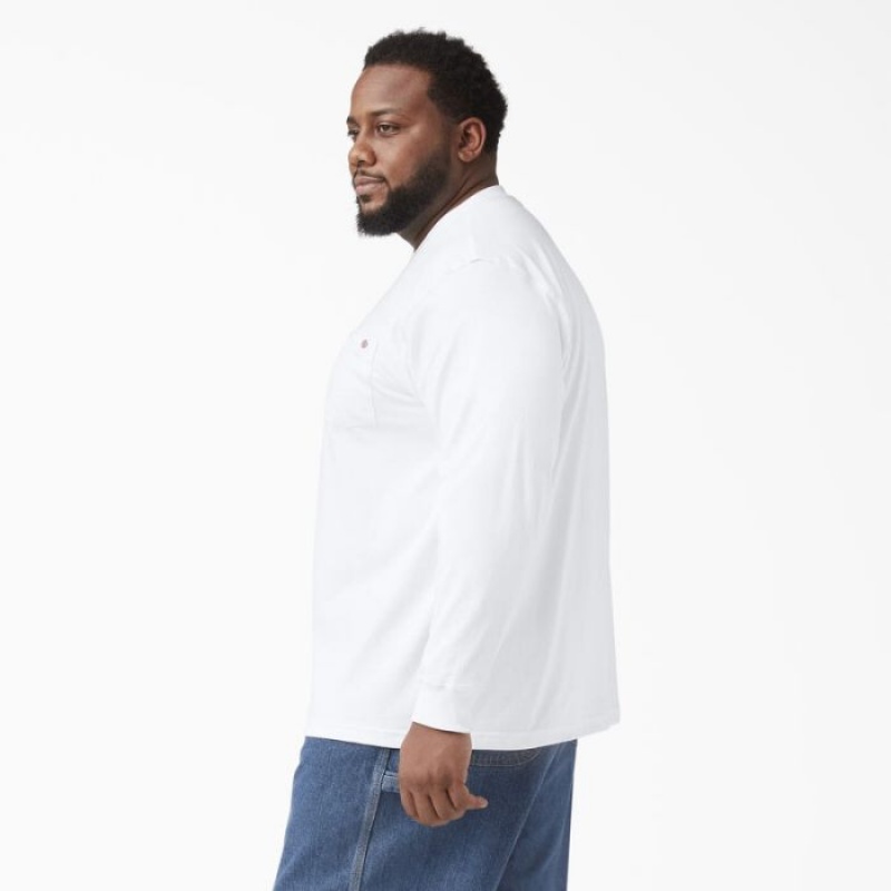 Dickies Heavyweight Long Sleeve Pocket T-Shirt Albi | AWIA7656