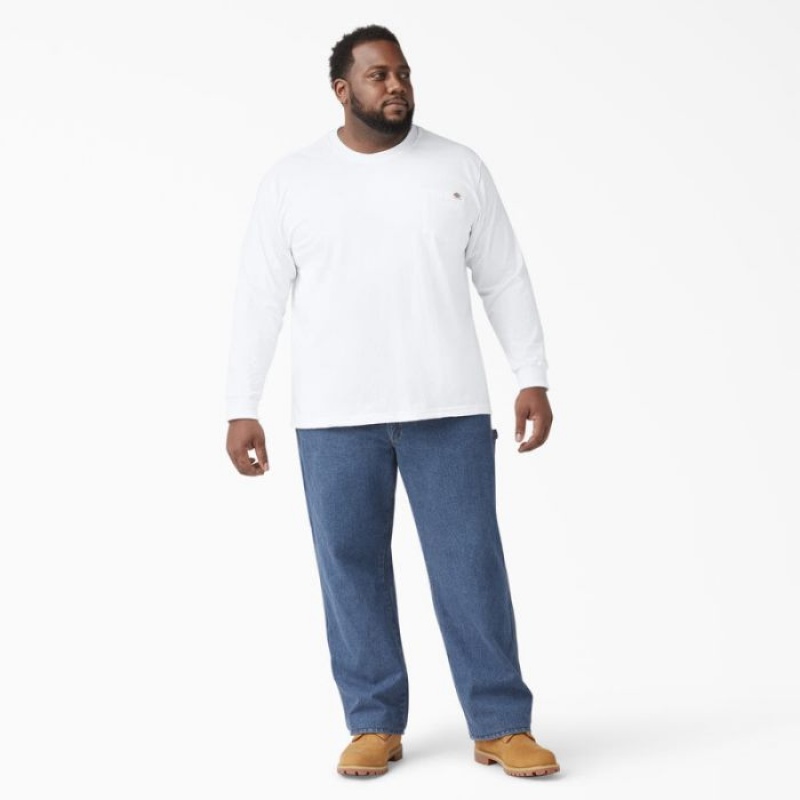 Dickies Heavyweight Long Sleeve Pocket T-Shirt Albi | AWIA7656
