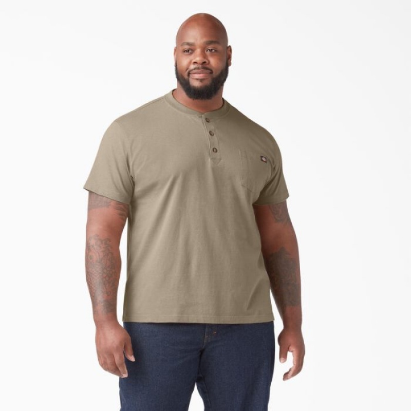 Dickies Heavyweight Scurte Sleeve Henley T-Shirt Maro | NUYR4822