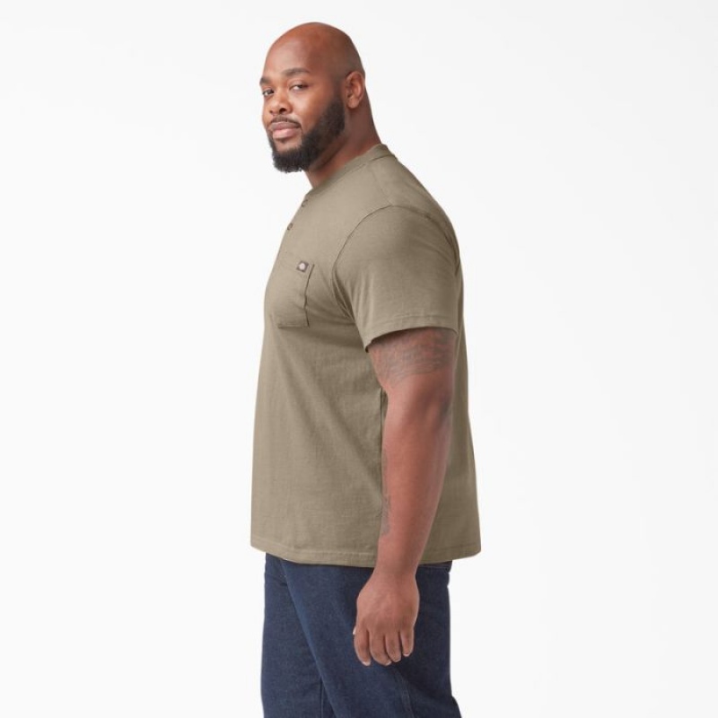 Dickies Heavyweight Scurte Sleeve Henley T-Shirt Maro | NUYR4822