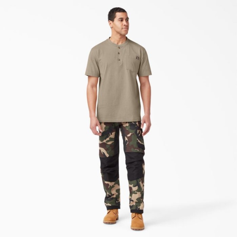 Dickies Heavyweight Scurte Sleeve Henley T-Shirt Maro | NUYR4822