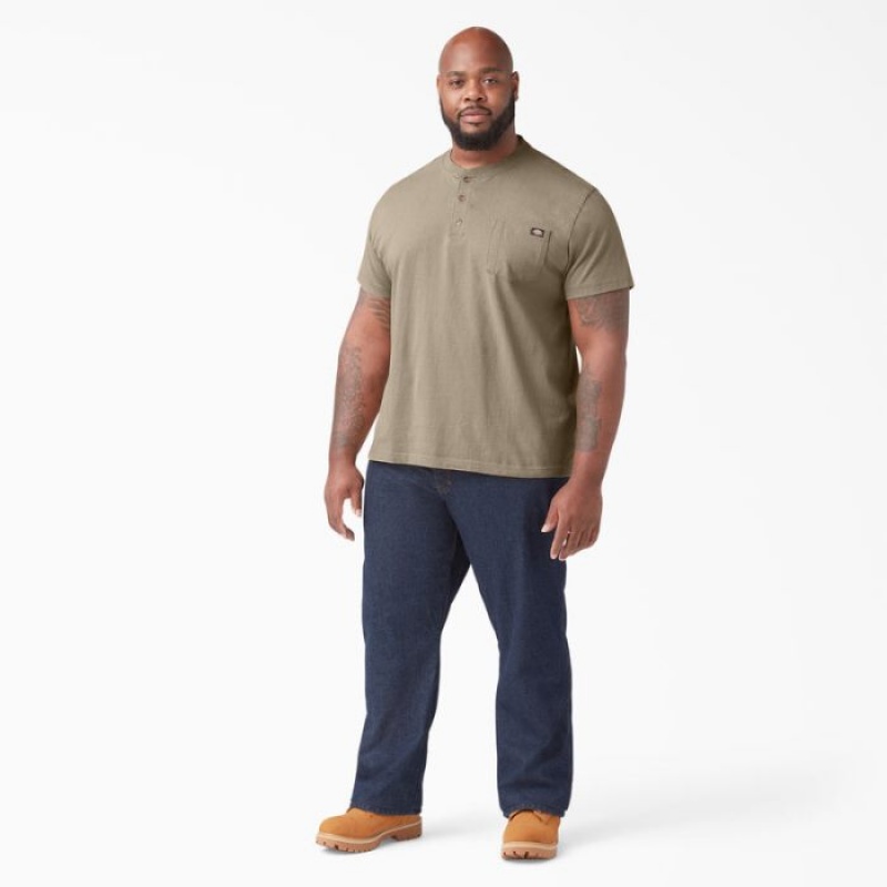 Dickies Heavyweight Scurte Sleeve Henley T-Shirt Maro | NUYR4822