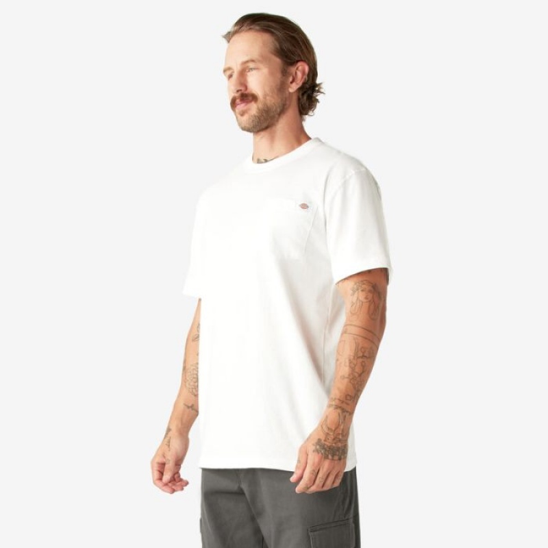 Dickies Heavyweight Scurte Sleeve Pocket T-Shirt Albi | SCWD4632