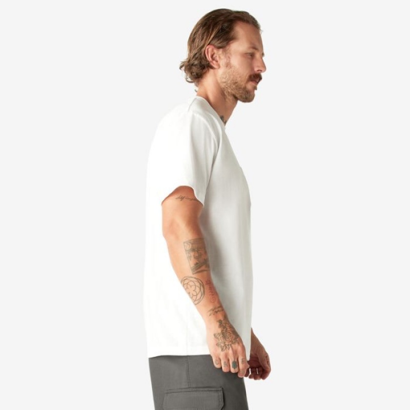 Dickies Heavyweight Scurte Sleeve Pocket T-Shirt Albi | SCWD4632