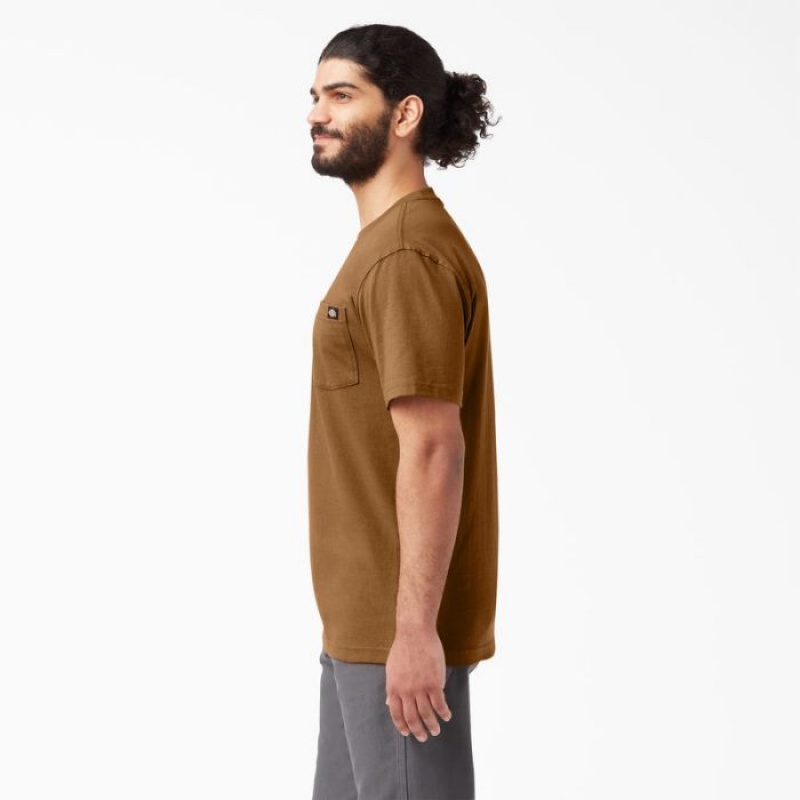Dickies Heavyweight Scurte Sleeve Pocket T-Shirt Maro | AWZW0175