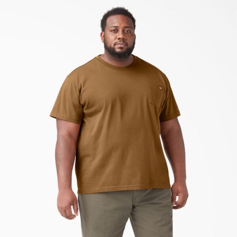 Dickies Heavyweight Scurte Sleeve Pocket T-Shirt Maro | AWZW0175