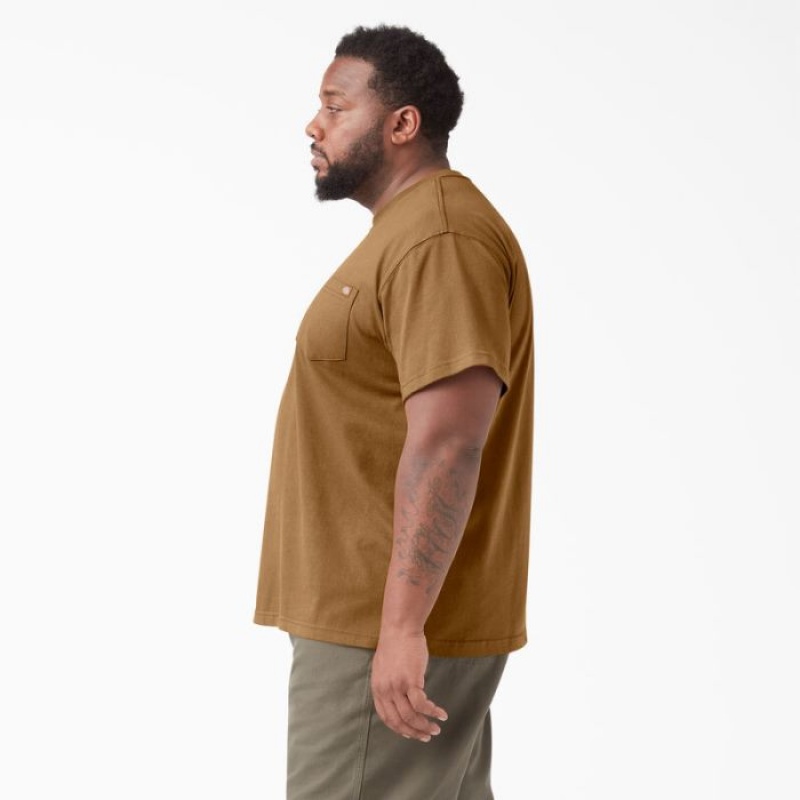 Dickies Heavyweight Scurte Sleeve Pocket T-Shirt Maro | AWZW0175