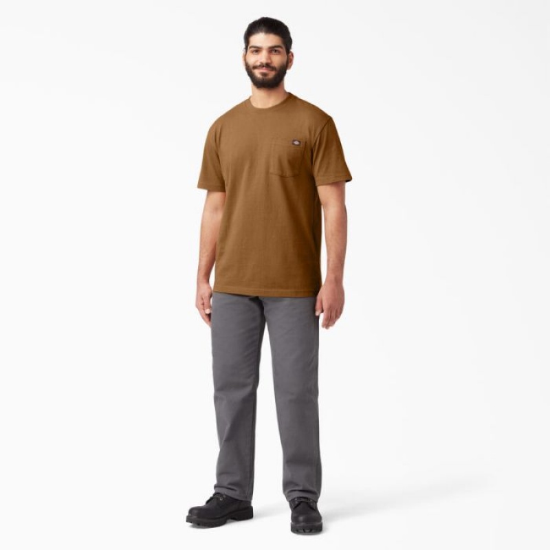 Dickies Heavyweight Scurte Sleeve Pocket T-Shirt Maro | AWZW0175