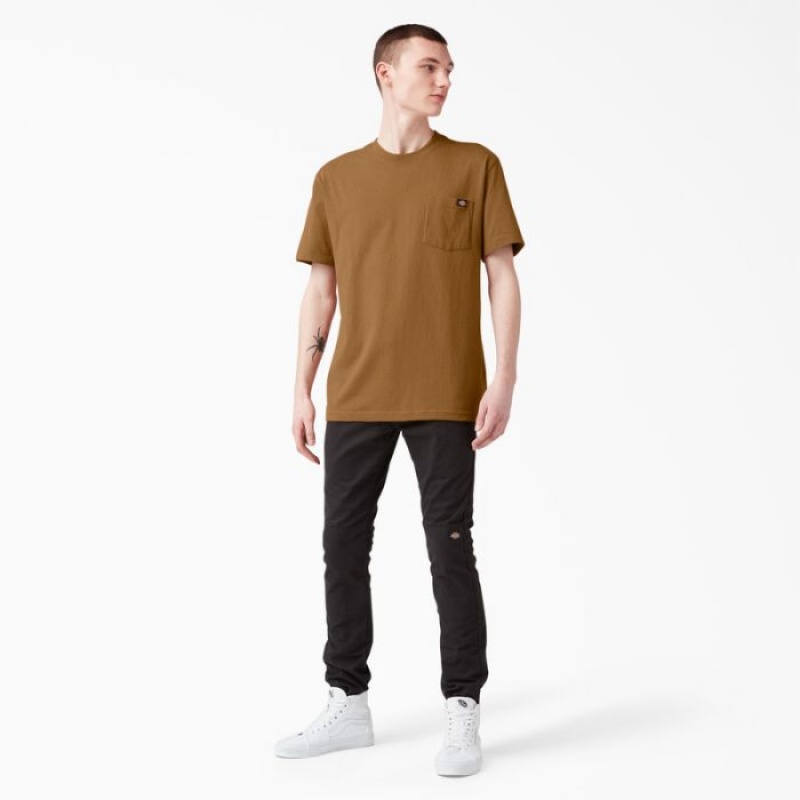 Dickies Heavyweight Scurte Sleeve Pocket T-Shirt Maro | AWZW0175