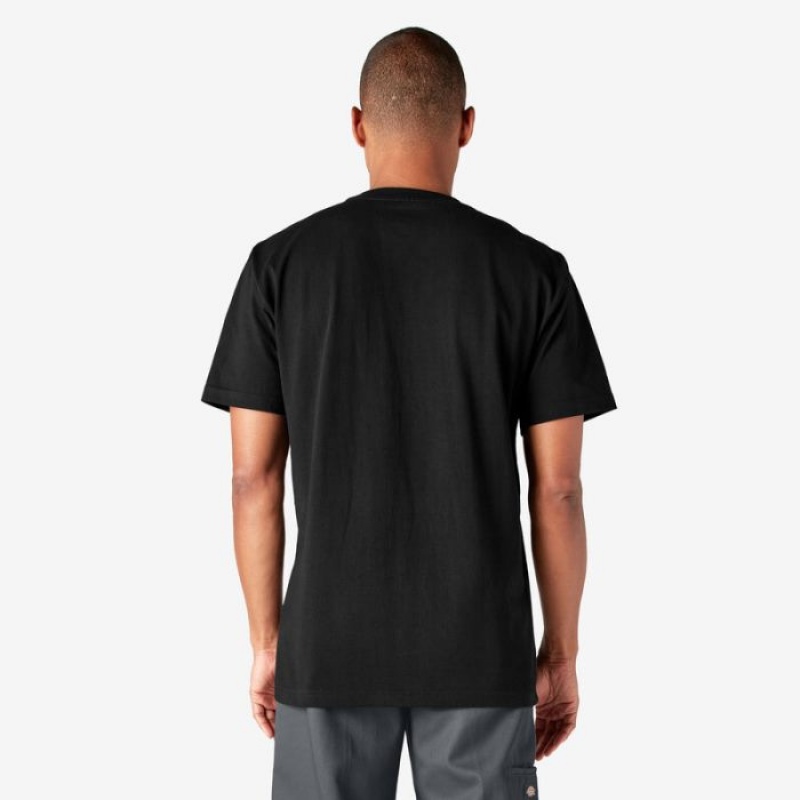 Dickies Heavyweight Scurte Sleeve Pocket T-Shirt Negrii | HZUQ7036