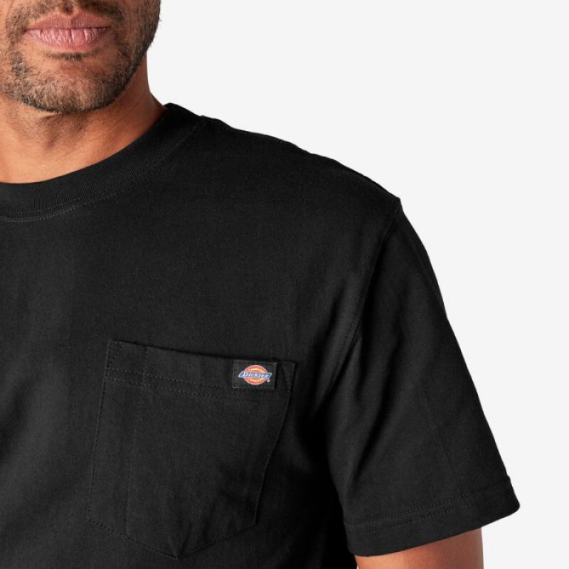 Dickies Heavyweight Scurte Sleeve Pocket T-Shirt Negrii | HZUQ7036