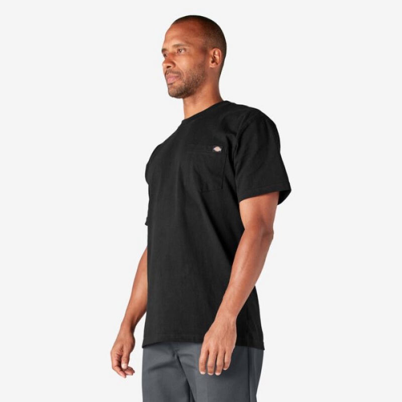 Dickies Heavyweight Scurte Sleeve Pocket T-Shirt Negrii | HZUQ7036