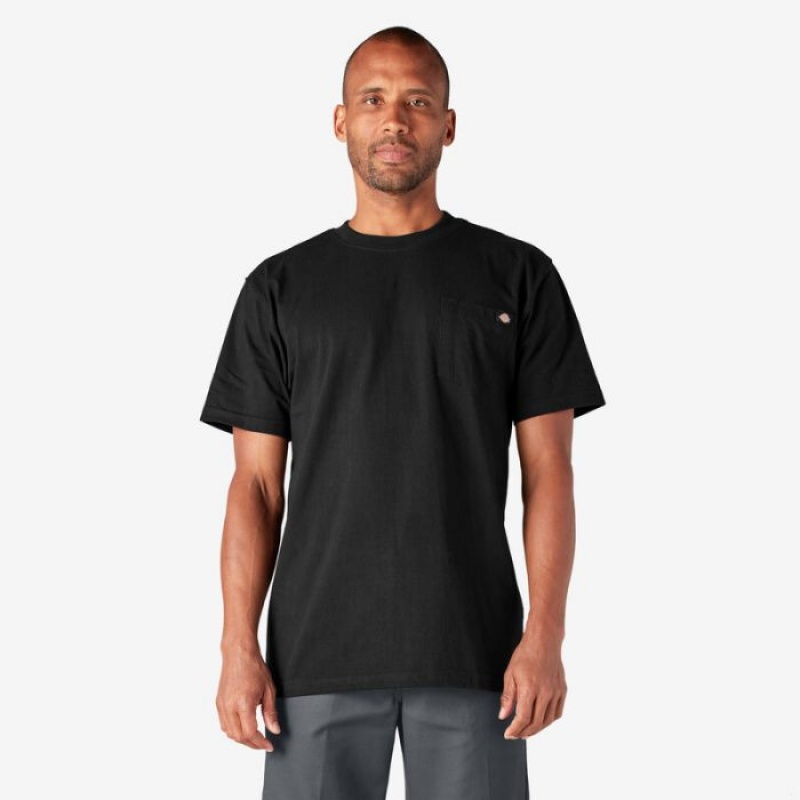 Dickies Heavyweight Scurte Sleeve Pocket T-Shirt Negrii | HZUQ7036