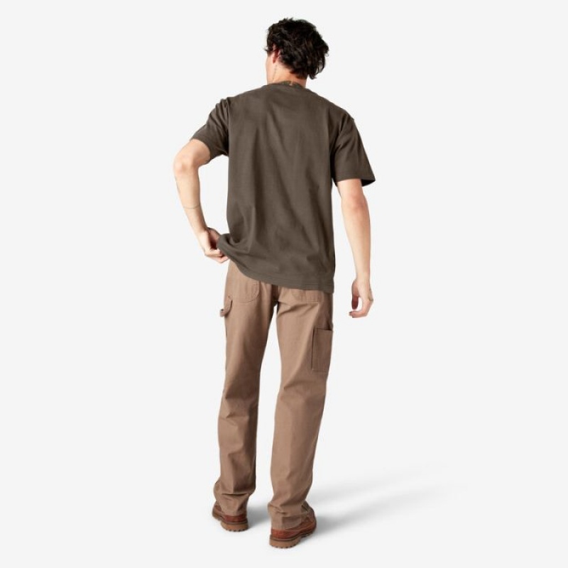 Dickies Heavyweight Scurte Sleeve Pocket T-Shirt Ciocolata Maro | WYYL9917
