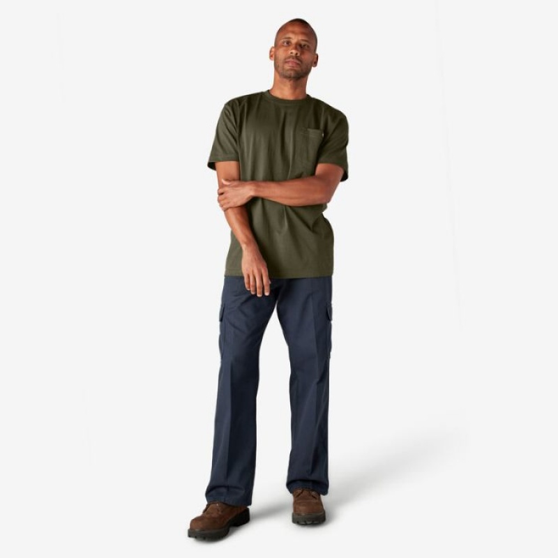 Dickies Heavyweight Scurte Sleeve Pocket T-Shirt Verzi | OHPD4955