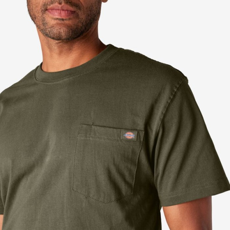 Dickies Heavyweight Scurte Sleeve Pocket T-Shirt Verzi | OHPD4955