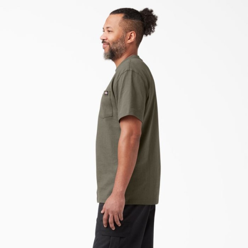 Dickies Heavyweight Scurte Sleeve Pocket T-Shirt Maro Deschis | VYHQ3308