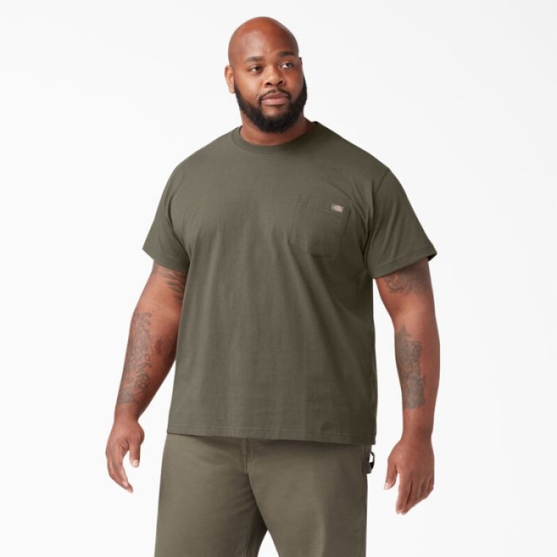 Dickies Heavyweight Scurte Sleeve Pocket T-Shirt Maro Deschis | VYHQ3308