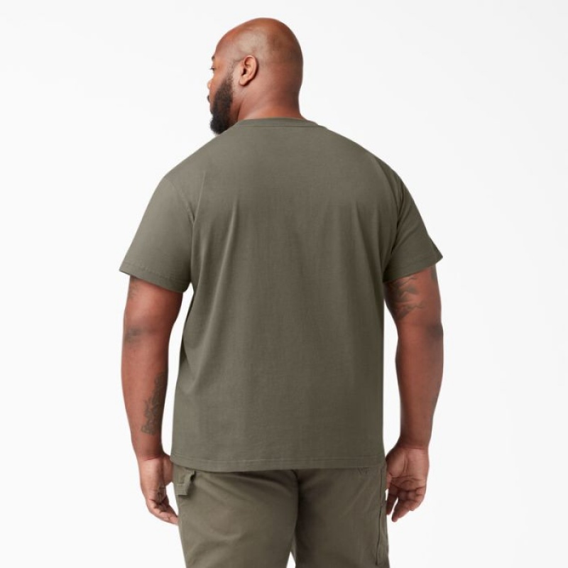 Dickies Heavyweight Scurte Sleeve Pocket T-Shirt Maro Deschis | VYHQ3308