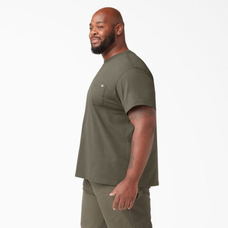 Dickies Heavyweight Scurte Sleeve Pocket T-Shirt Maro Deschis | VYHQ3308