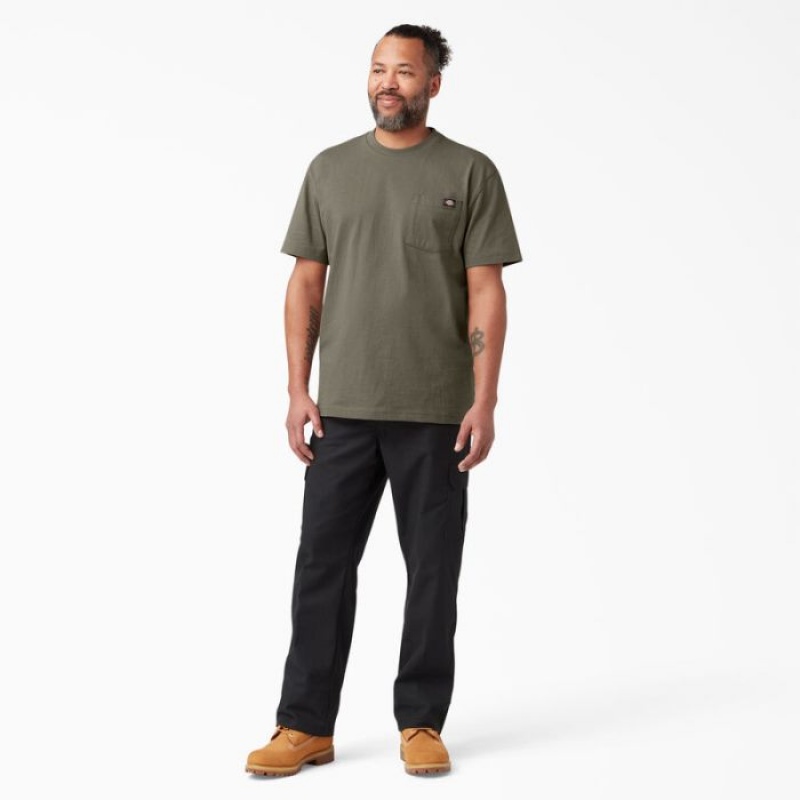 Dickies Heavyweight Scurte Sleeve Pocket T-Shirt Maro Deschis | VYHQ3308