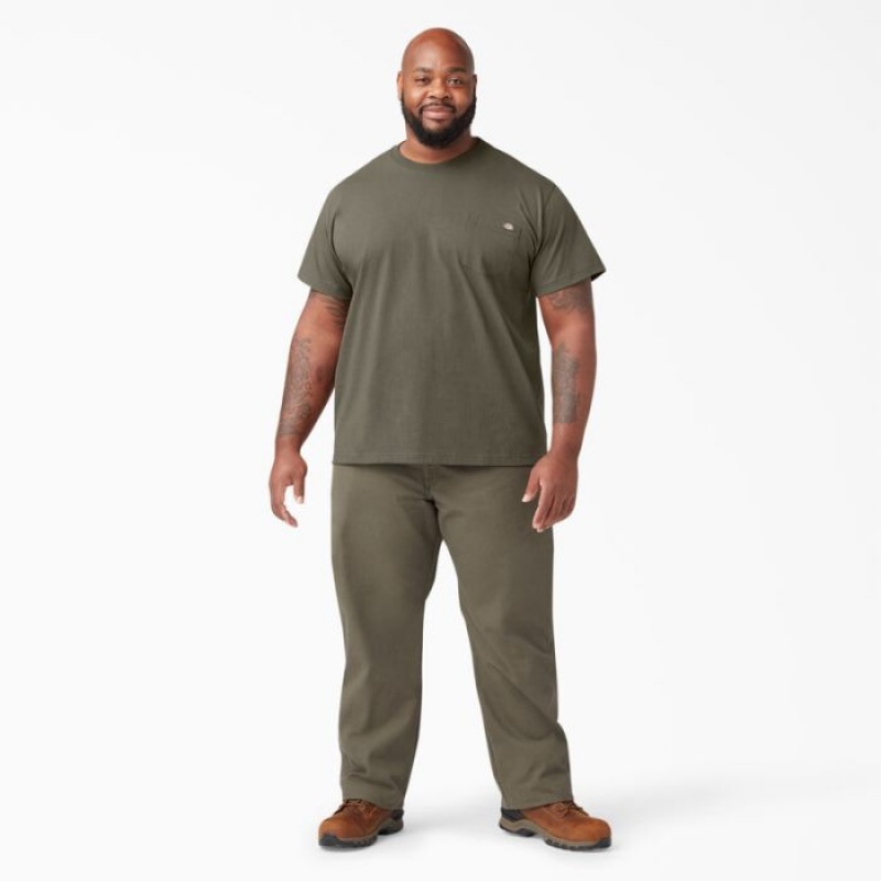 Dickies Heavyweight Scurte Sleeve Pocket T-Shirt Maro Deschis | VYHQ3308