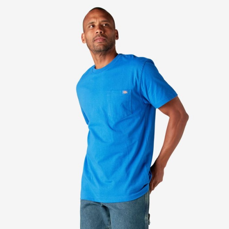 Dickies Heavyweight Scurte Sleeve Pocket T-Shirt Albastru Regal Albastri | YAGC8863
