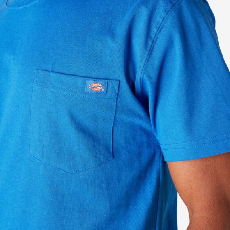 Dickies Heavyweight Scurte Sleeve Pocket T-Shirt Albastru Regal Albastri | YAGC8863