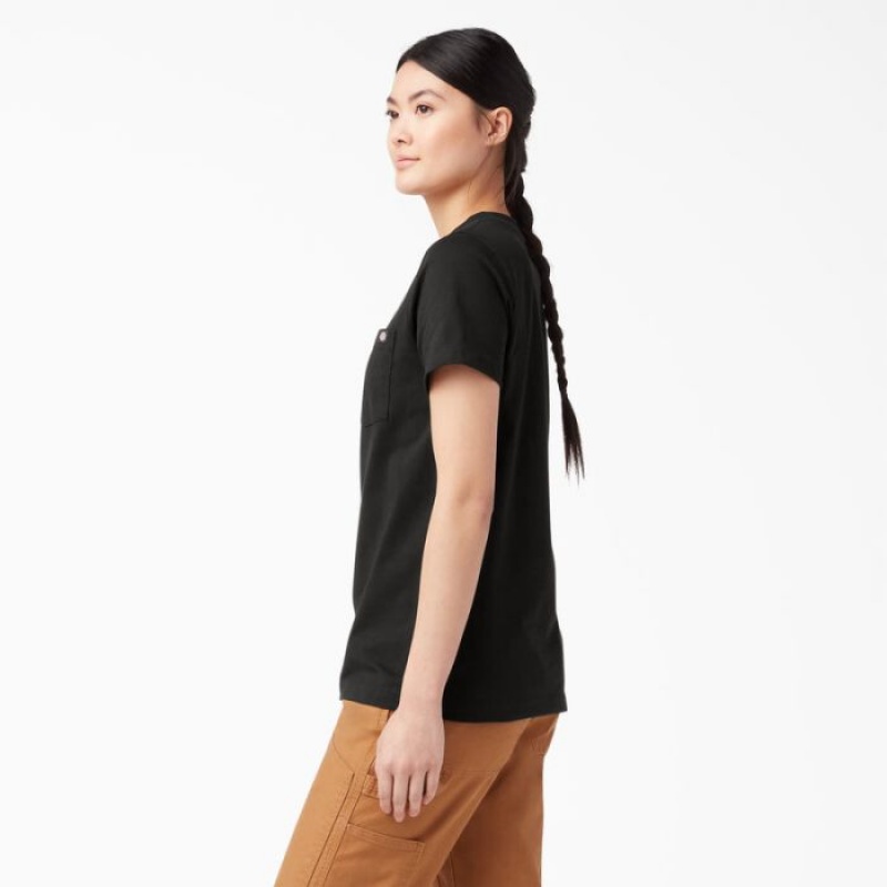 Dickies Heavyweight Scurte Sleeve Pocket T-Shirt Negrii | ZZTD3498
