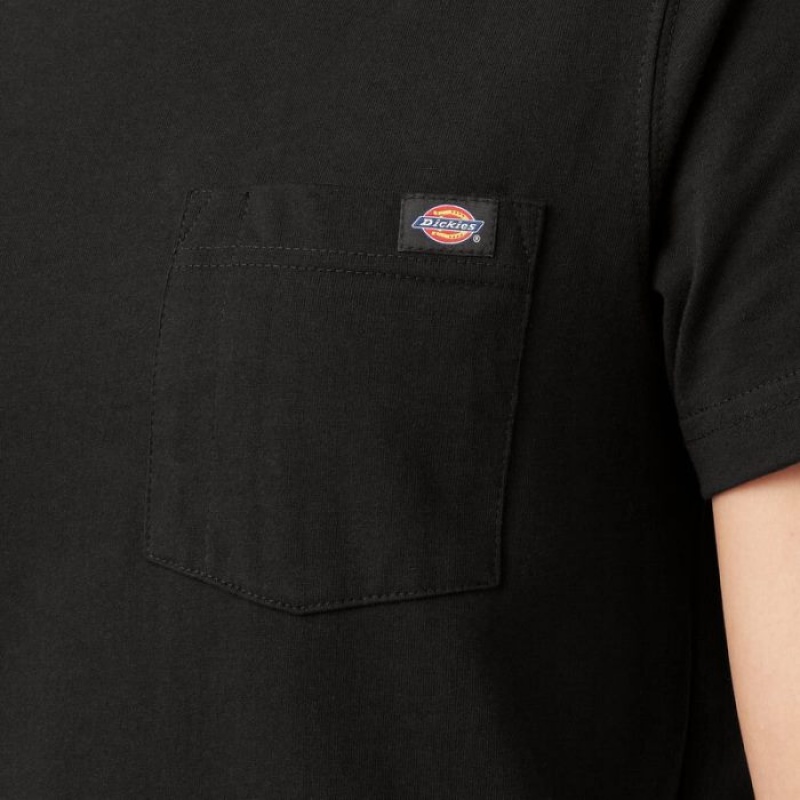 Dickies Heavyweight Scurte Sleeve Pocket T-Shirt Negrii | ZZTD3498