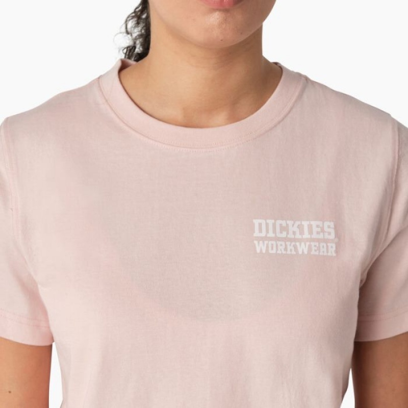 Dickies Heavyweight Workwear Grafice T-Shirt Roz | AFNA7032
