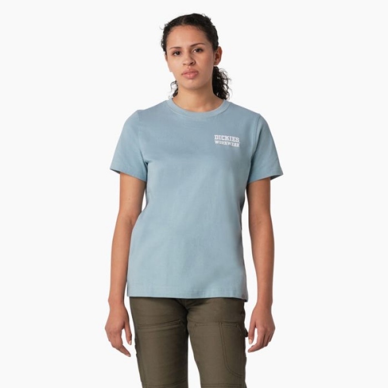 Dickies Heavyweight Workwear Grafice T-Shirt Albastri | OXYK9153