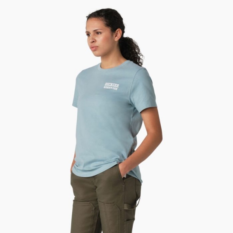 Dickies Heavyweight Workwear Grafice T-Shirt Albastri | OXYK9153