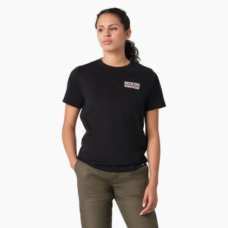 Dickies Heavyweight Workwear Grafice T-Shirt Negrii | AWPL3665