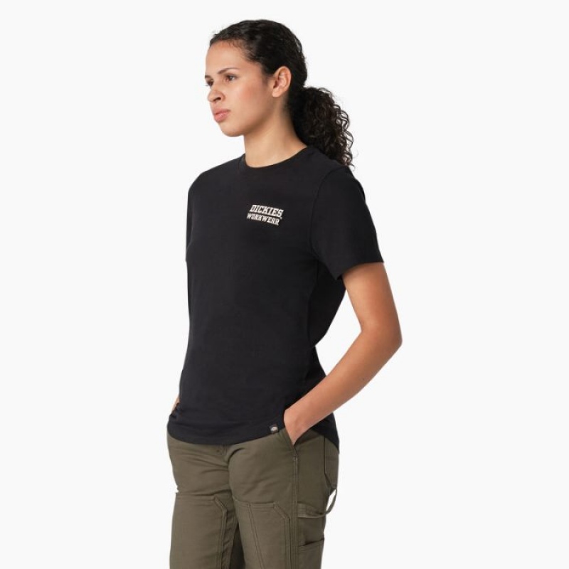 Dickies Heavyweight Workwear Grafice T-Shirt Negrii | AWPL3665