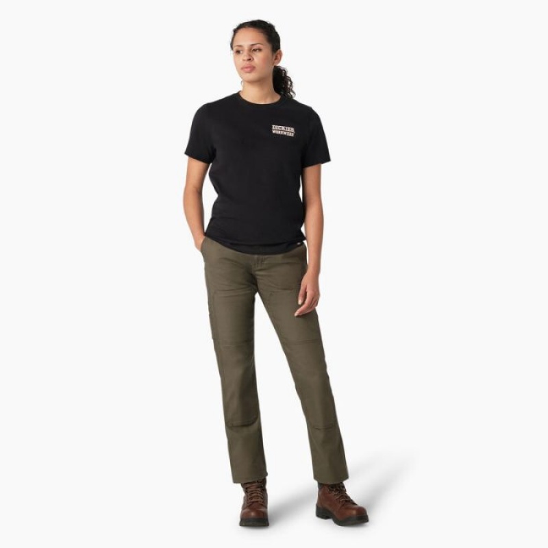 Dickies Heavyweight Workwear Grafice T-Shirt Negrii | AWPL3665