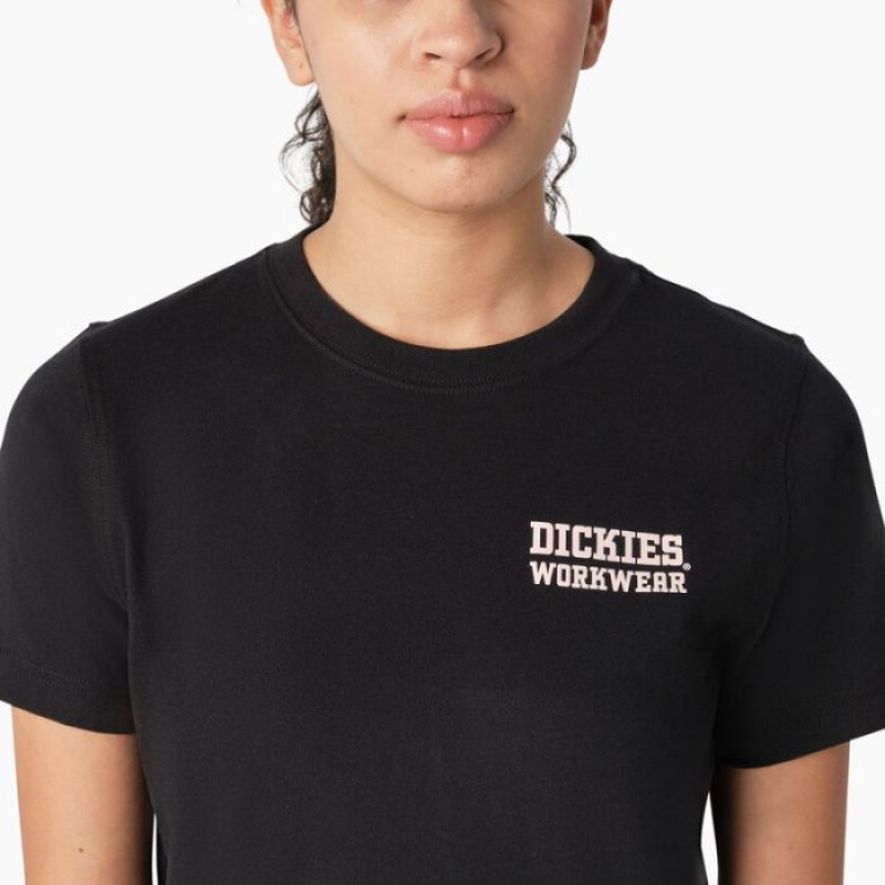 Dickies Heavyweight Workwear Grafice T-Shirt Negrii | AWPL3665