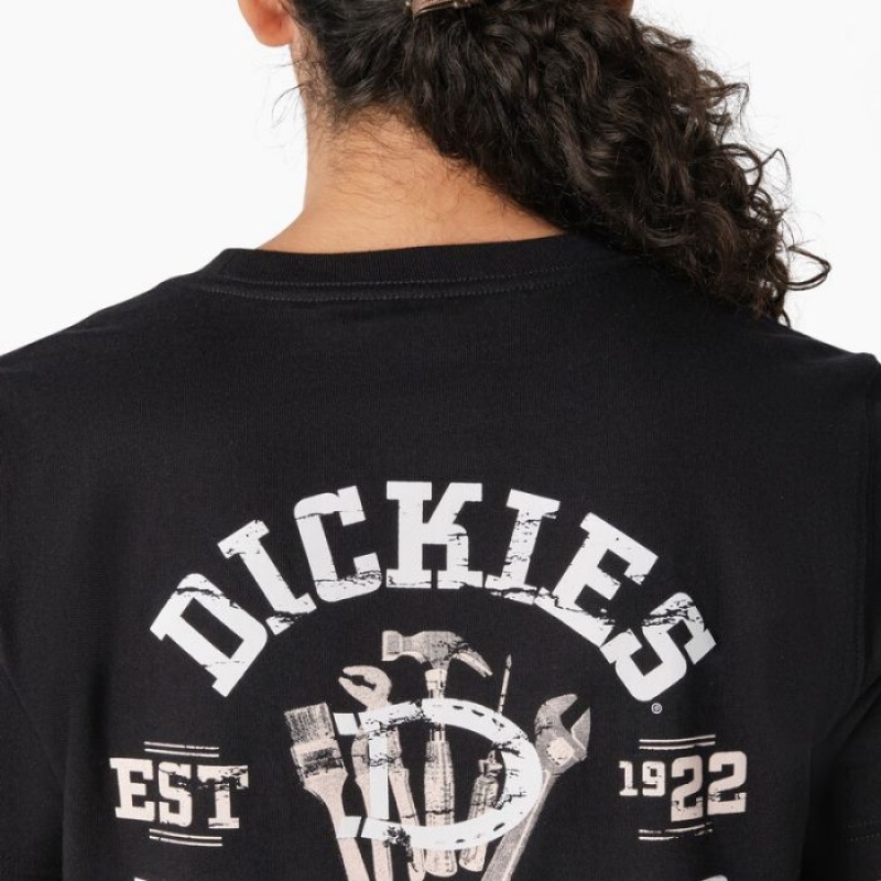 Dickies Heavyweight Workwear Grafice T-Shirt Negrii | AWPL3665