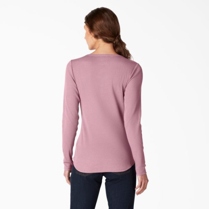 Dickies Henley Long Sleeve Shirt Violet | GJPR4186