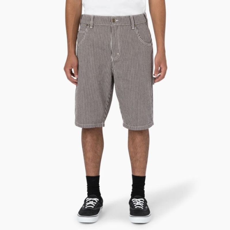 Dickies Hickory Stripe Relaxed Fit Carpenter Shorts, 11\