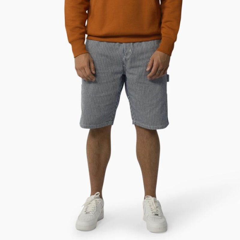 Dickies Hickory Stripe Relaxed Fit Carpenter Shorts, 11\